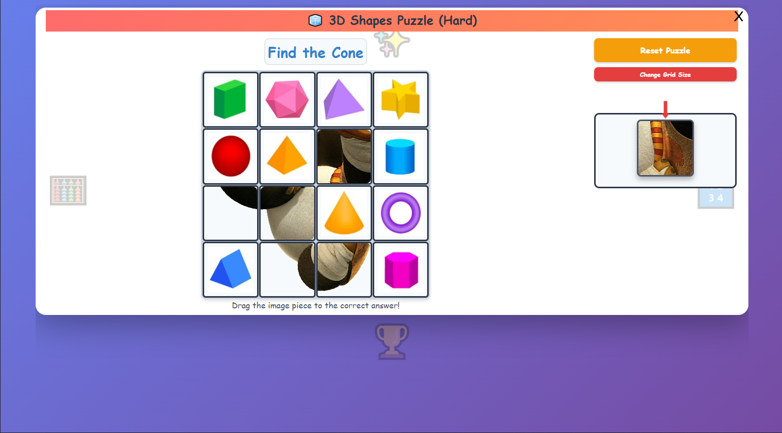 3D Shapes Puzzle (Hard)