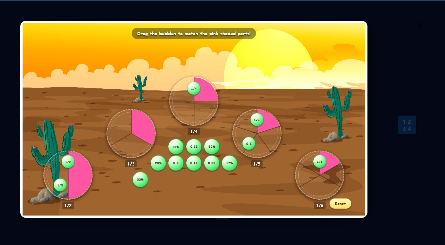 Fractions circle level 1