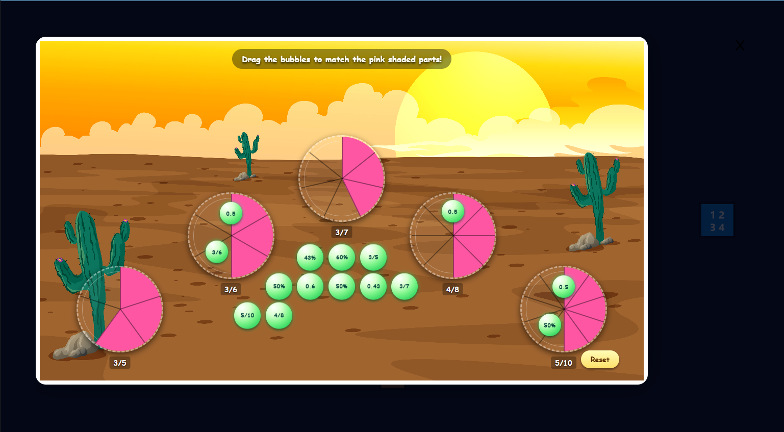 Fractions circle level 4