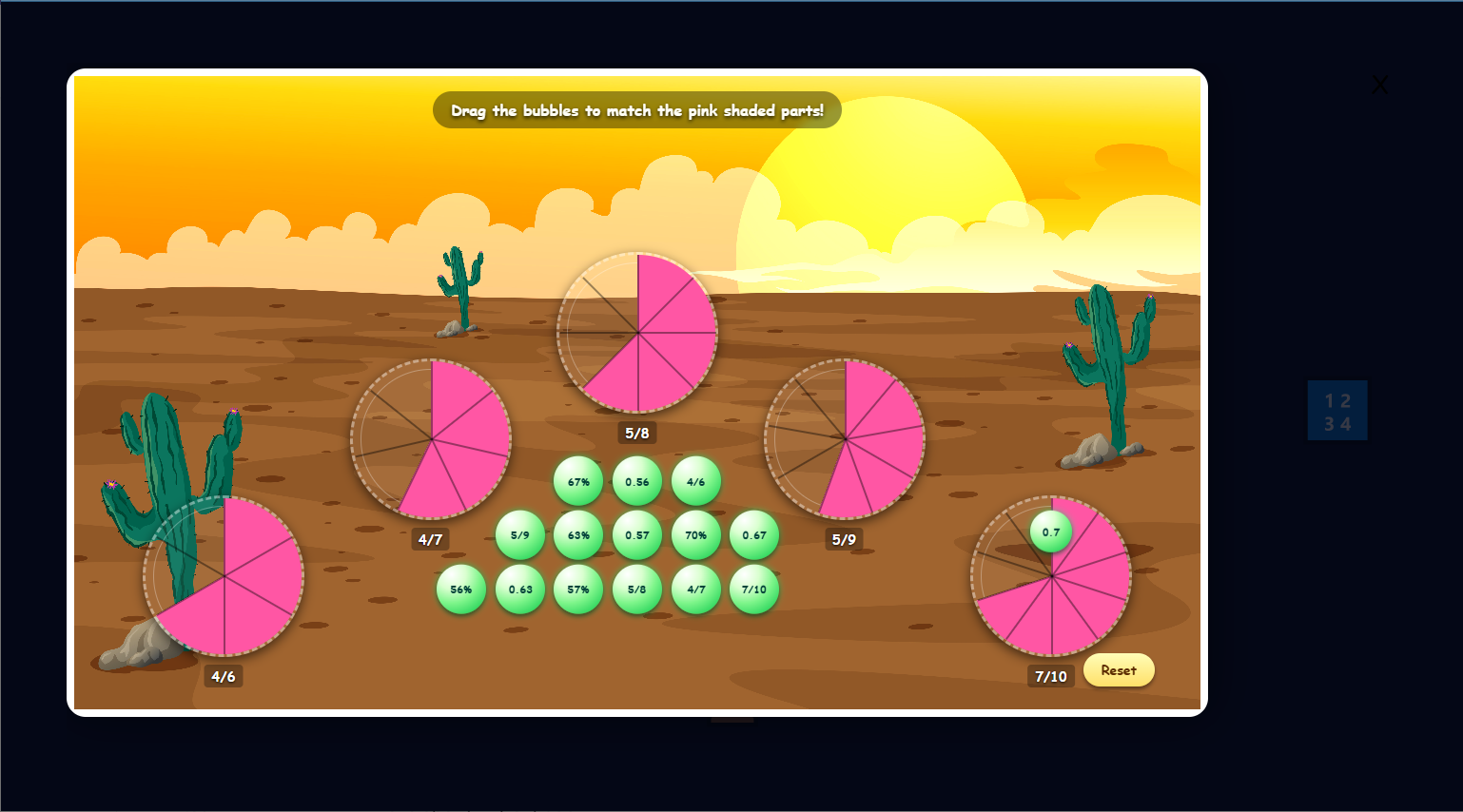 Fractions circle level 5