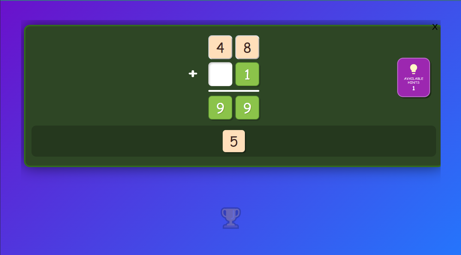 Addition drag Numbers level 1