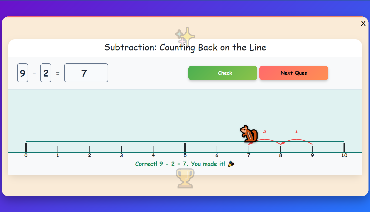 Subtraction: Counting Back on the Line