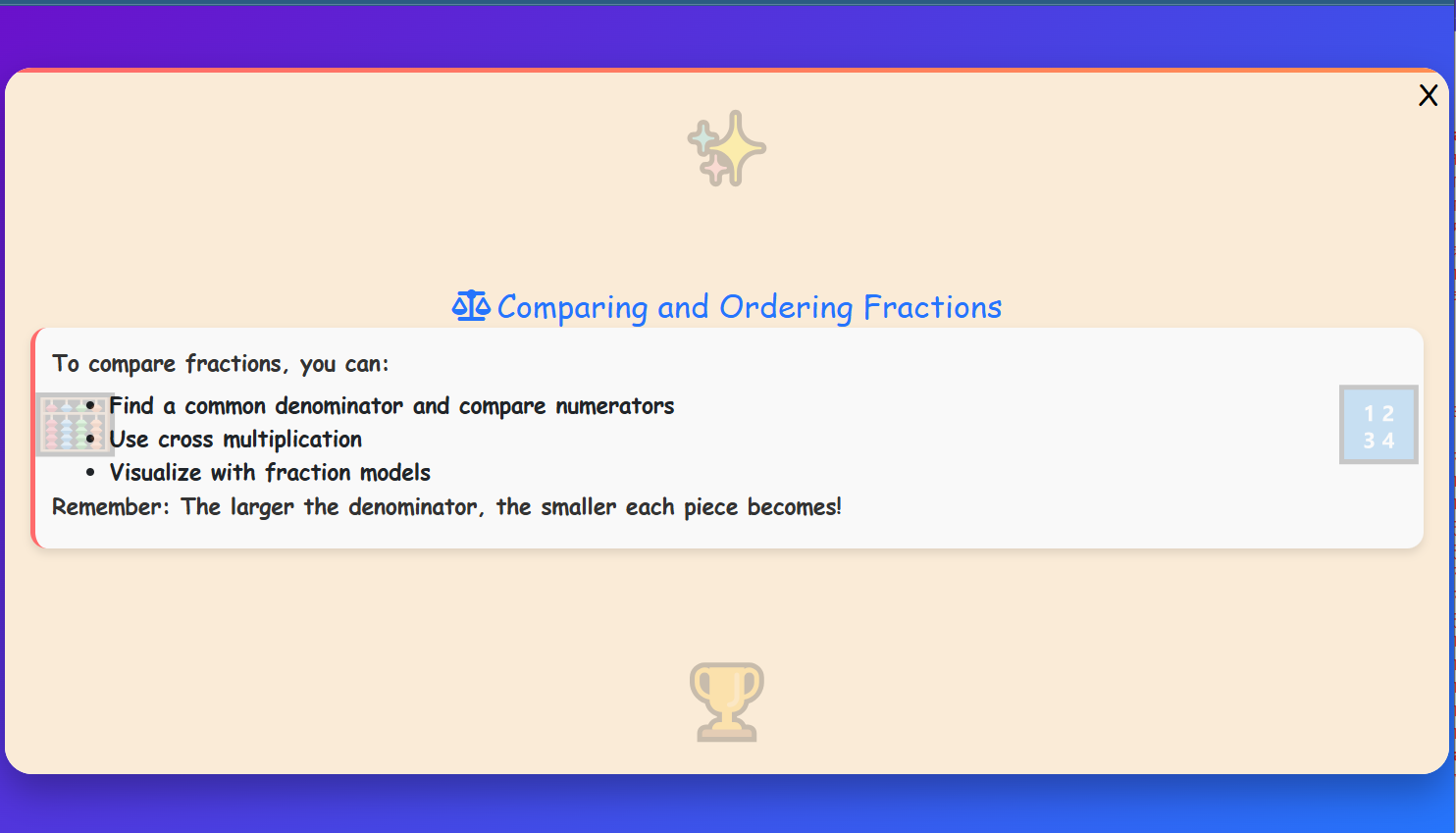 Comparing and Ordering Fractions Lesson