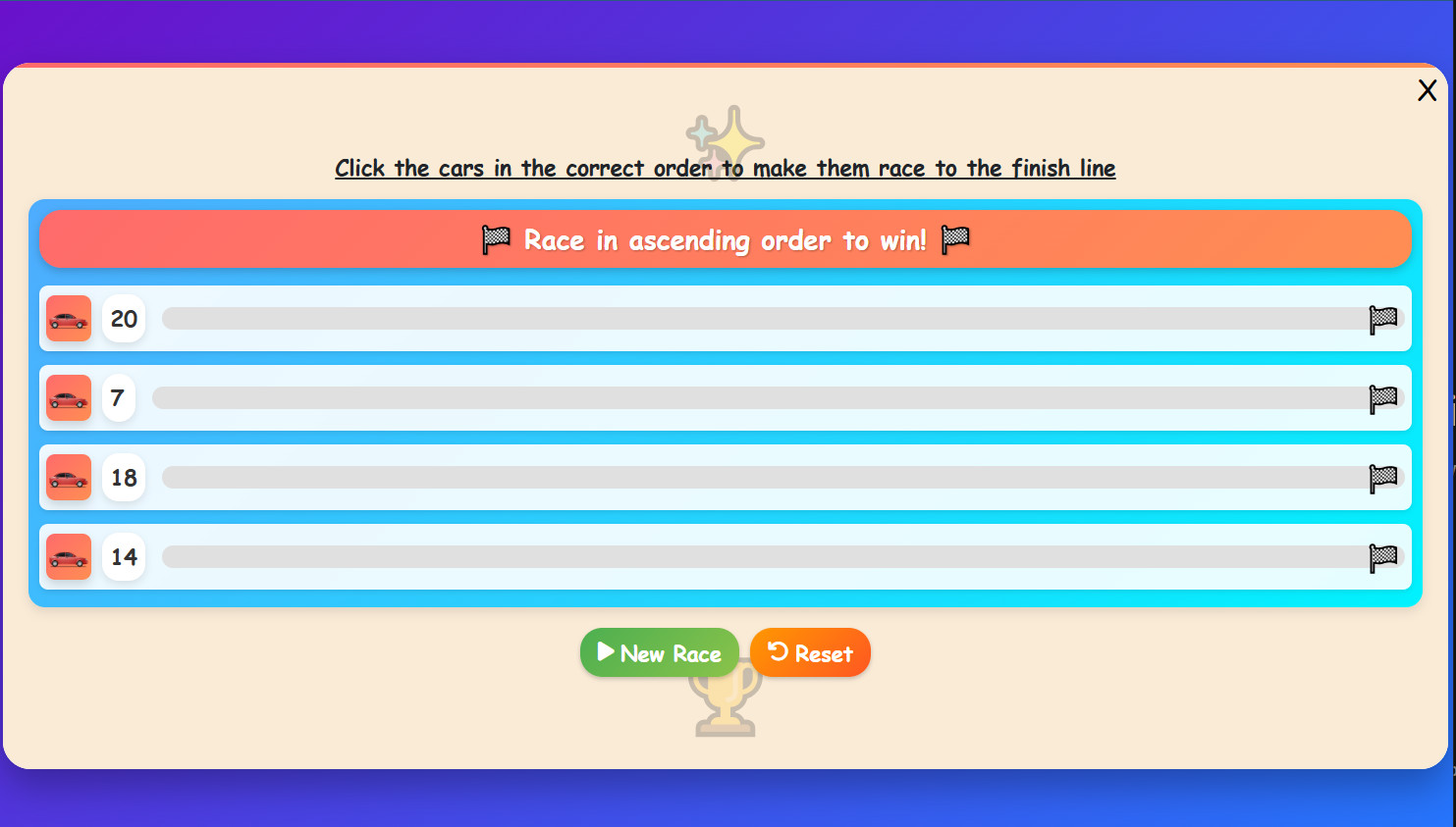 Number Race Challenge