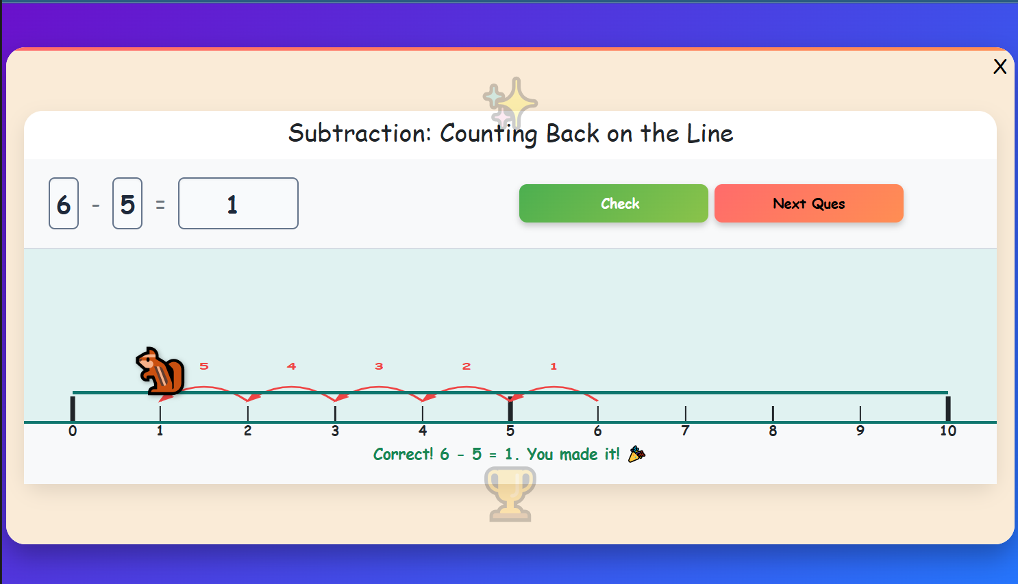 Subtraction: Counting Back on the Line