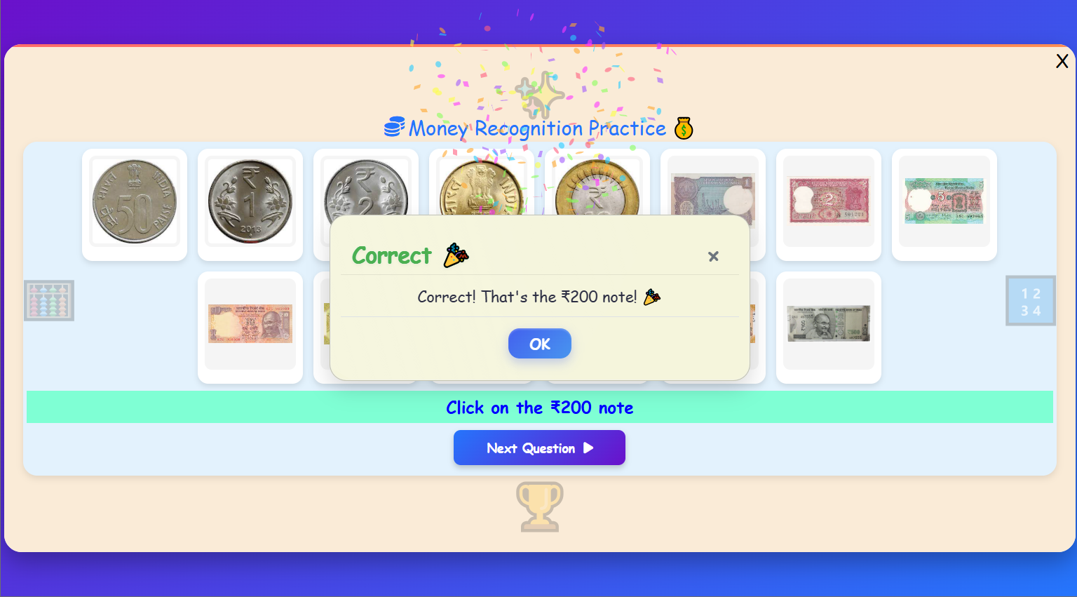 Money Recognition Practice