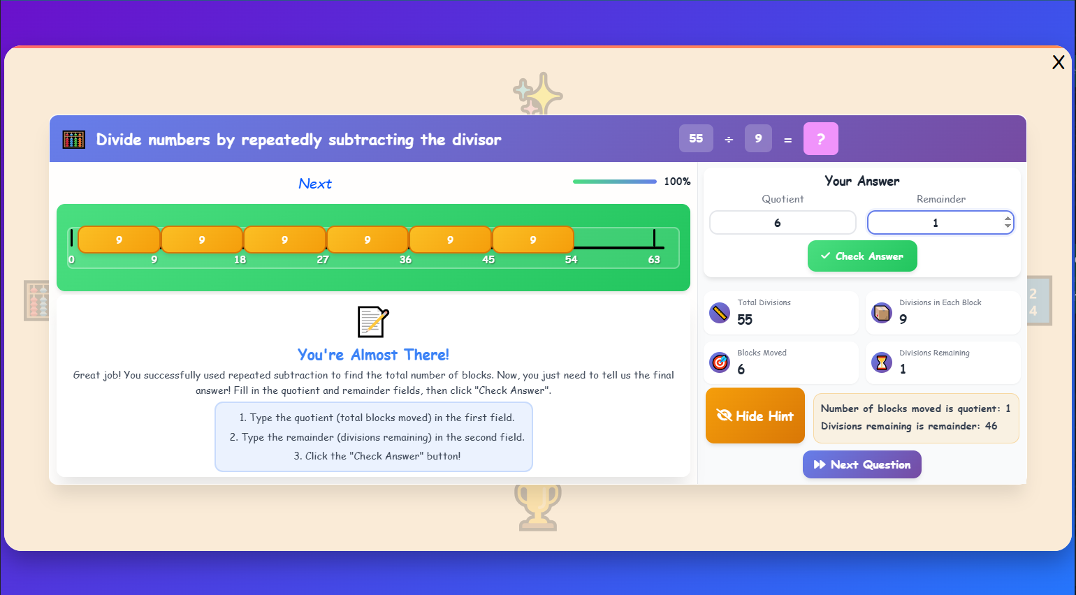 Division Number Line