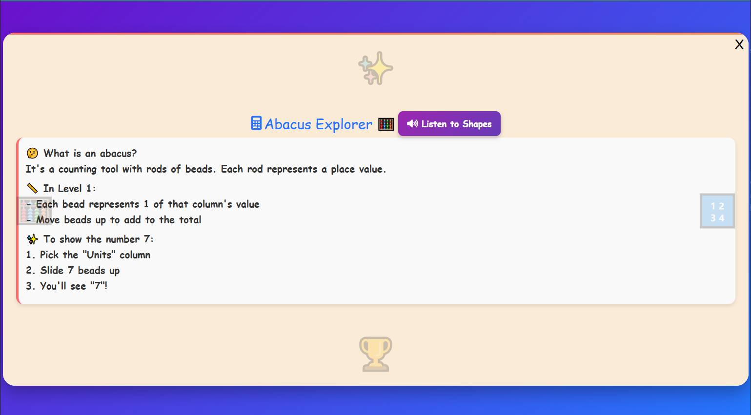 Abacus Level 1 Lesson