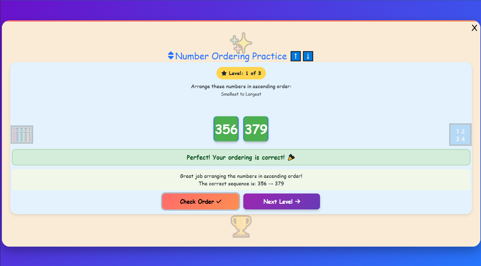 Number Ordering Practice (Remove ?)