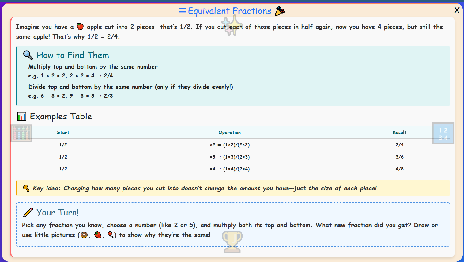 Equivalent Fractions Lesson