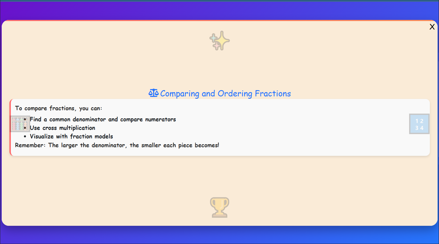 Comparing and Ordering Fractions Lesson