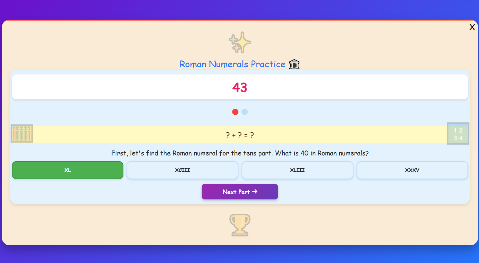 Roman Numerals Practice