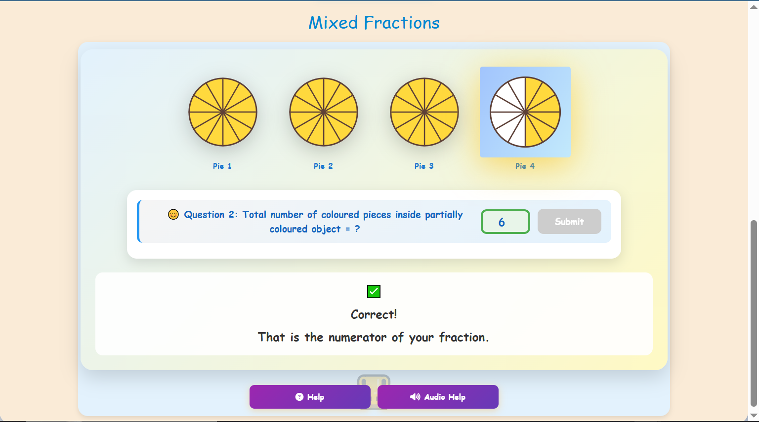 Fraction Blocks Addition Game