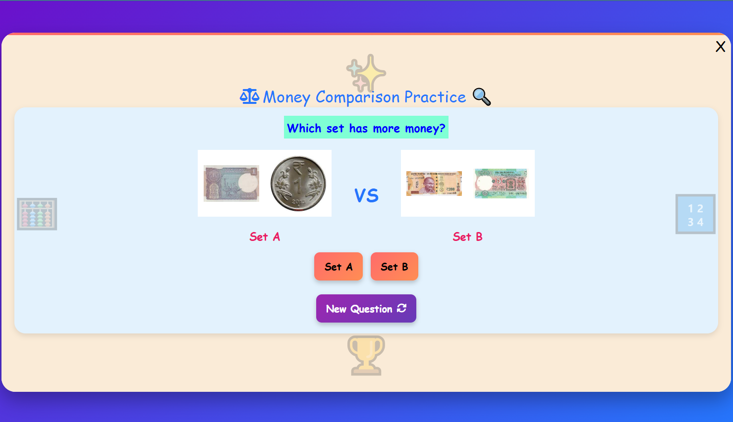 Money Comparison Practice