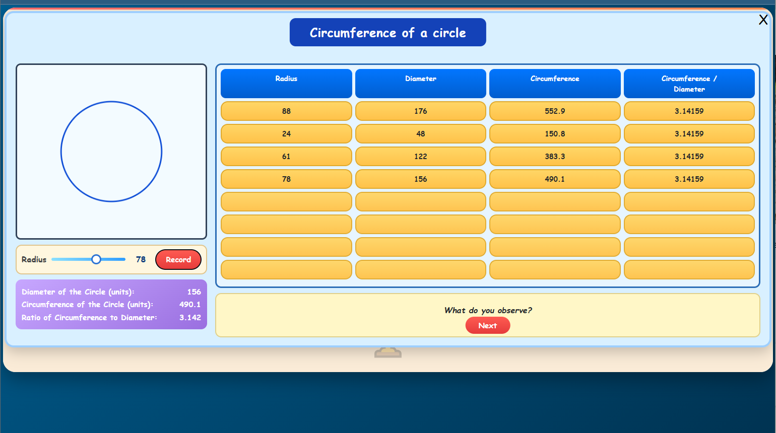 Circumference of a Circle