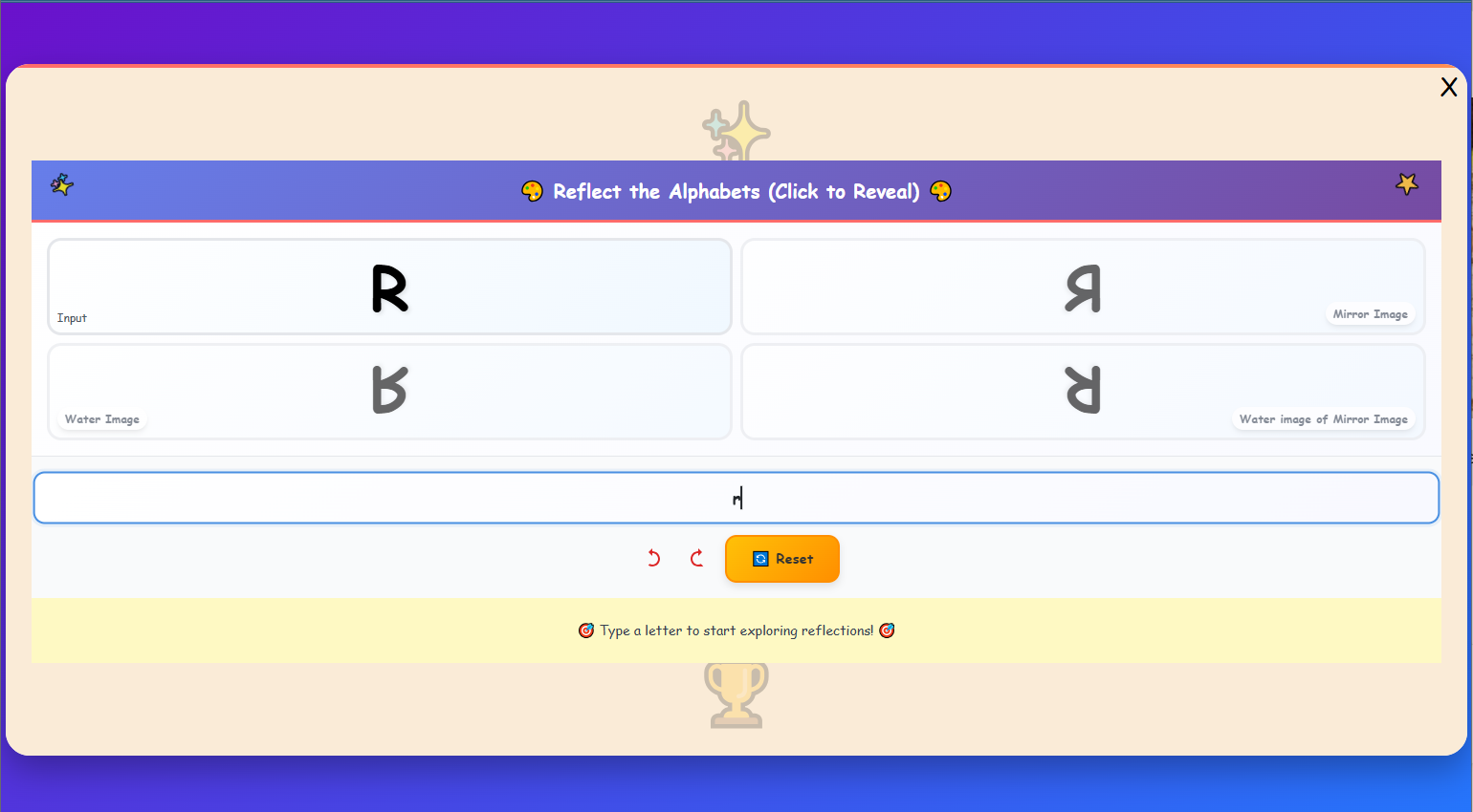 Reflect the Alphabets