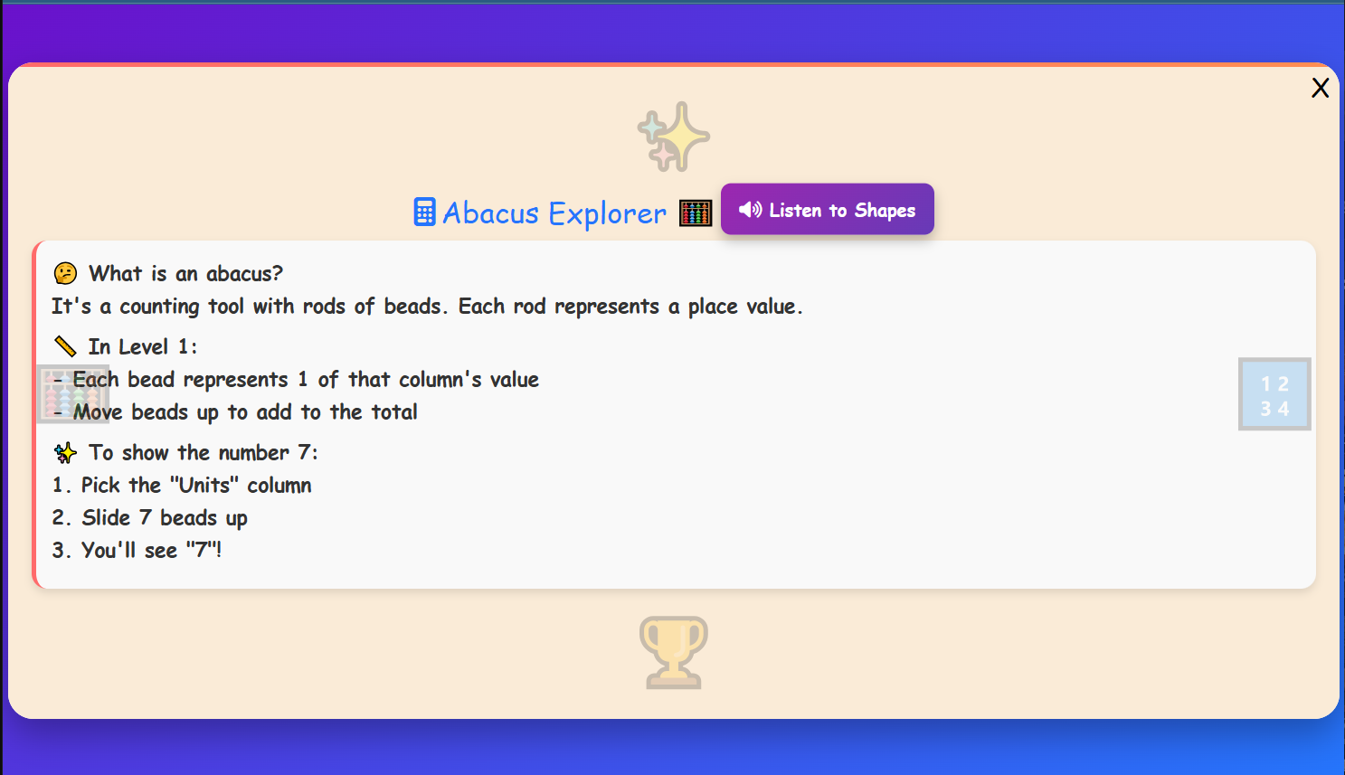 Abacus Level 1 Lesson